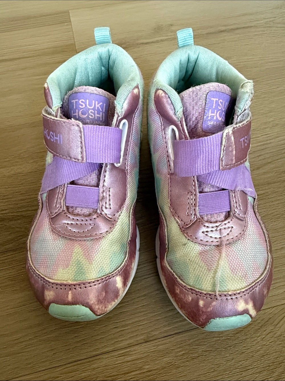 Kids Pink & Mint Light Athletic Sneakers